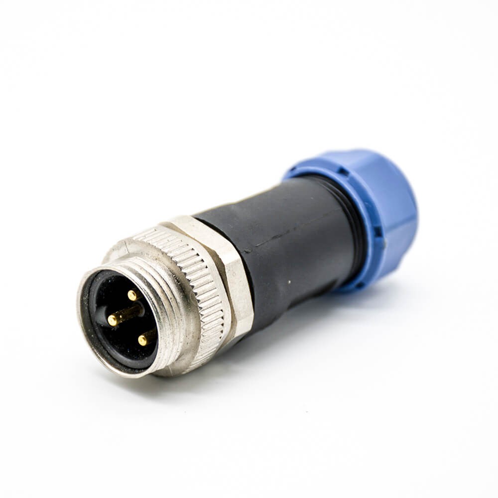 Elecbee 7/8" Series Connector 3 pin Male Straight Site-Assembly Solder For Cable UnShielded