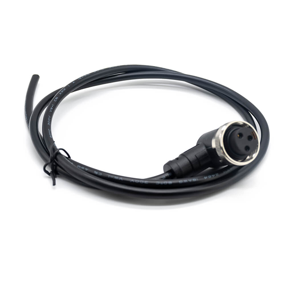 Elecbee M7/8 Jack 3 Pin R/A 1m 18AWG Single Ended Cable UnShielded