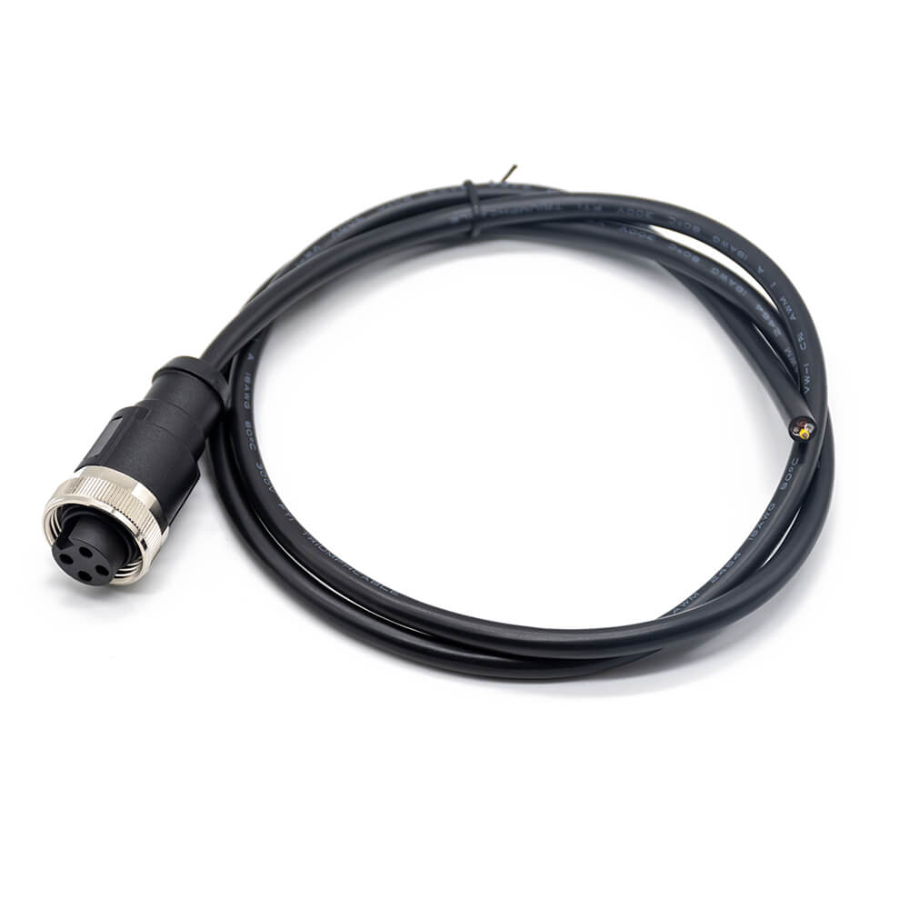 Elecbee M7/8 Jack 4 Pin Straight 1m 18AWG Single Ended Cable UnShielded