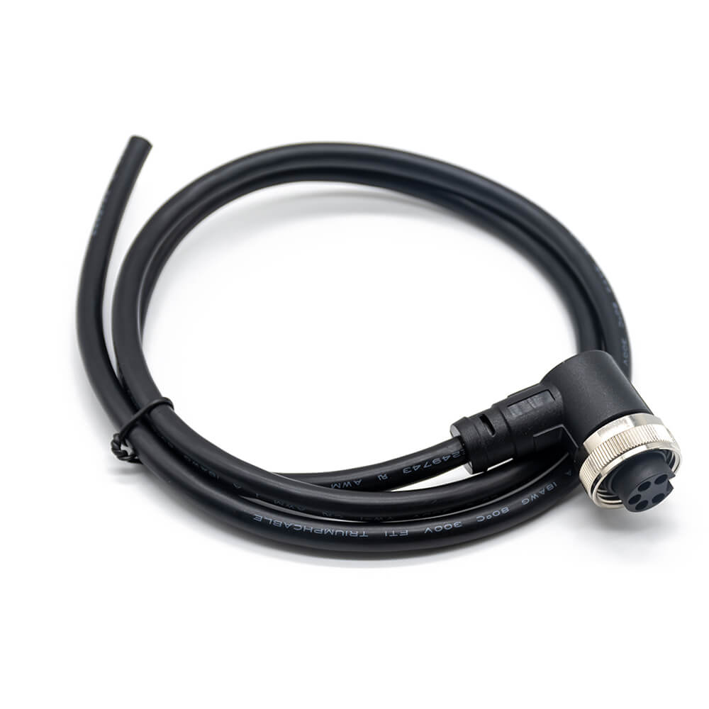 Elecbee M7/8 Jack 5 Pin R/A 1m 18AWG Single Ended Cable UnShielded Molded Cable Connector