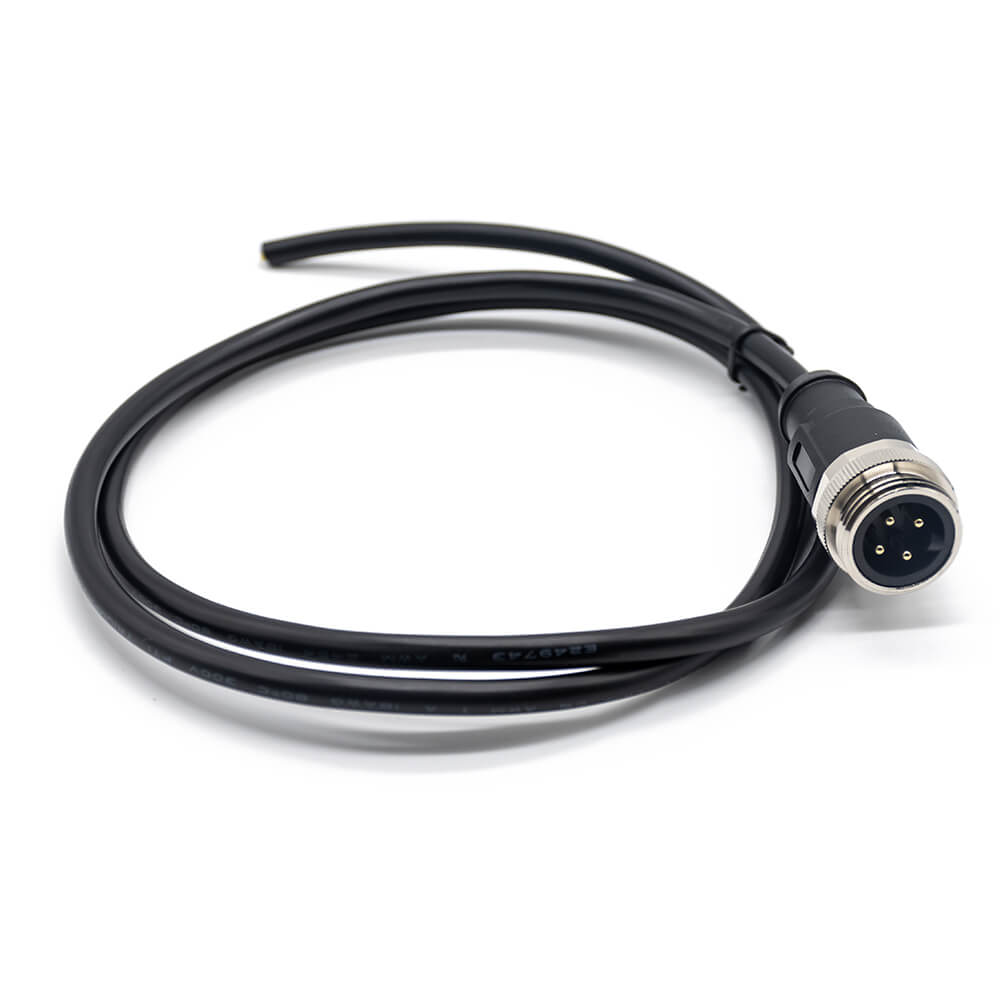 Elecbee M7/8 Plug 4 Pin Straight 1m 18AWG Single Ended Cable UnShielded