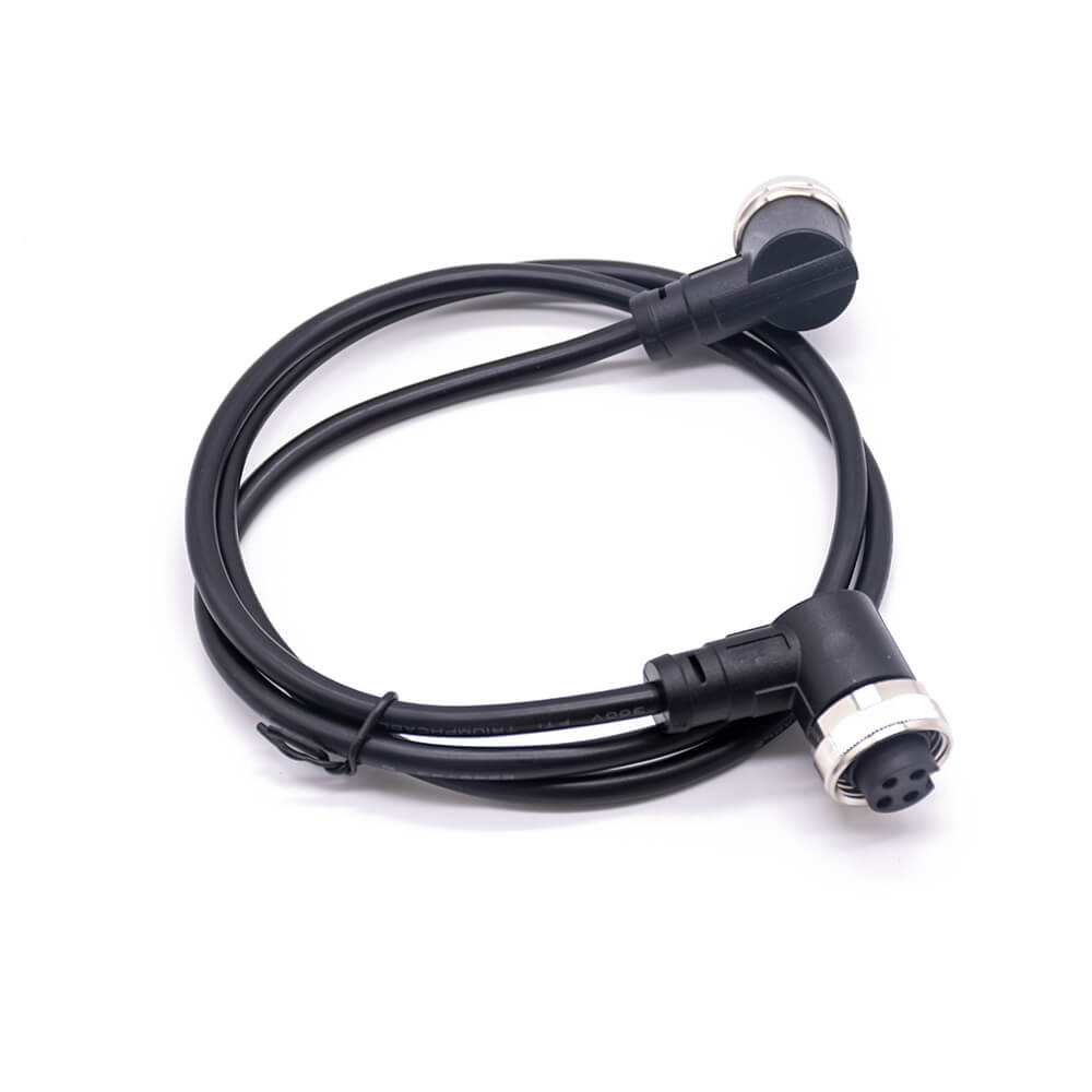 Elecbee M7/8 R/A Jack to 7/8 R/A Jack Cable Assemblies 4 Pin 1m 18AWG Cable UnShielded