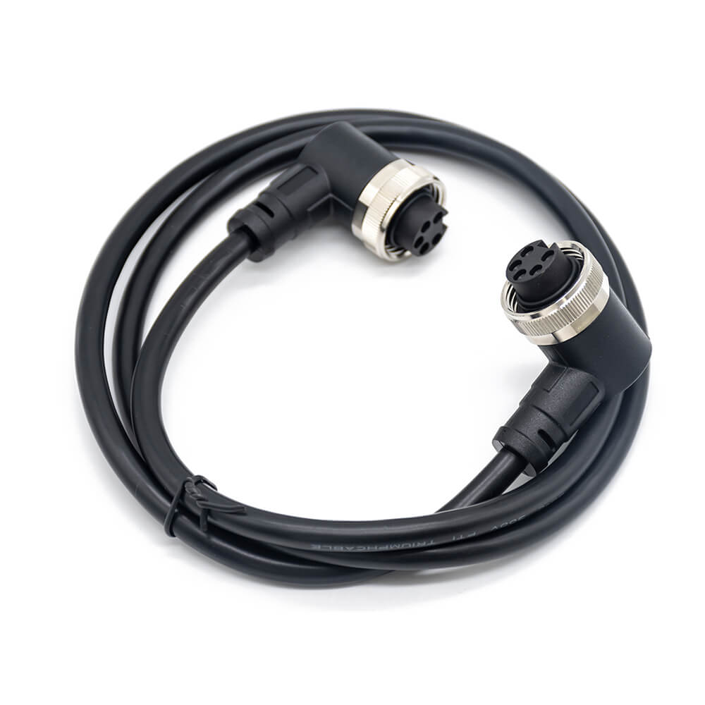 Elecbee M7/8 R/A Jack to 7/8 R/A Jack Cable Assemblies 5 Pin 1m 18AWG Cable UnShielded Molded Cable Connector