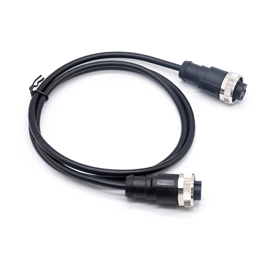 Elecbee M7/8 Straight Jack to 7/8 Straight Jack Cable Assemblies 3 Pin 1m 18AWG Cable UnShielded