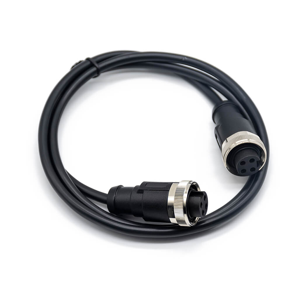 Elecbee M7/8 Straight Jack to 7/8 Straight Jack Cable Assemblies 4 Pin 1m 18AWG Cable UnShielded