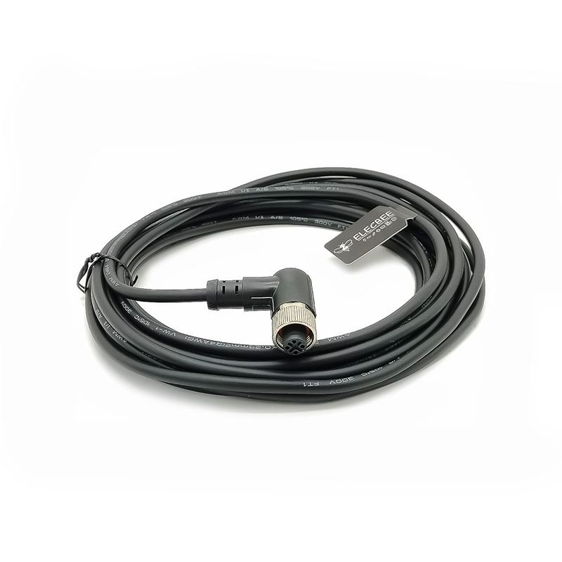 Elecbee 8Pin M12 Extension Cable Male A Code Straight Connector Molded Cable 5M AWG24