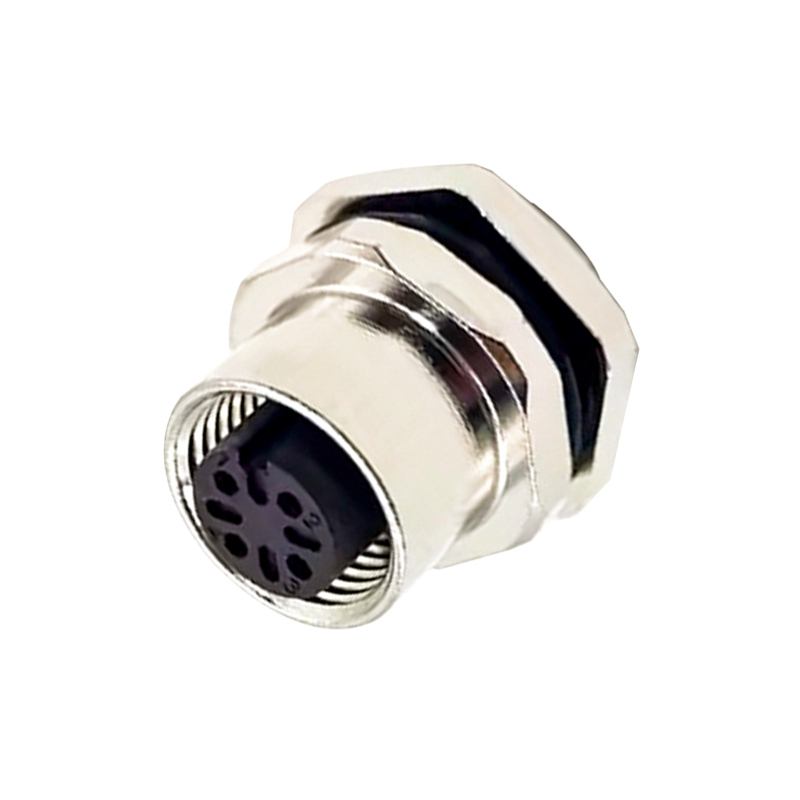 Elecbee M12 Panel Receptacles A Code Straight 4pin Female Non-shield connector