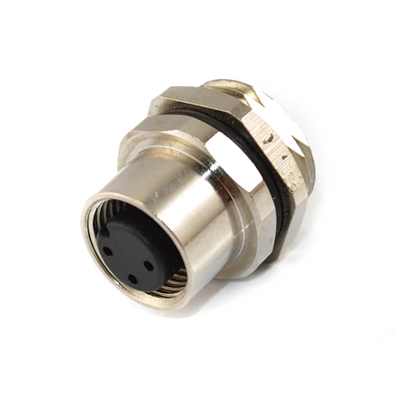 Elecbee M12板端插座 A编码 直式4芯母不带屏蔽连接器