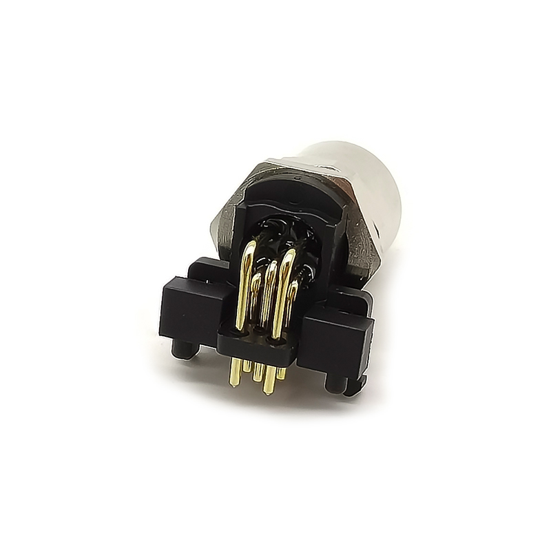 Elecbee M12 Panel Receptacles A Code Right Angle 5pin Female Non-shield connector