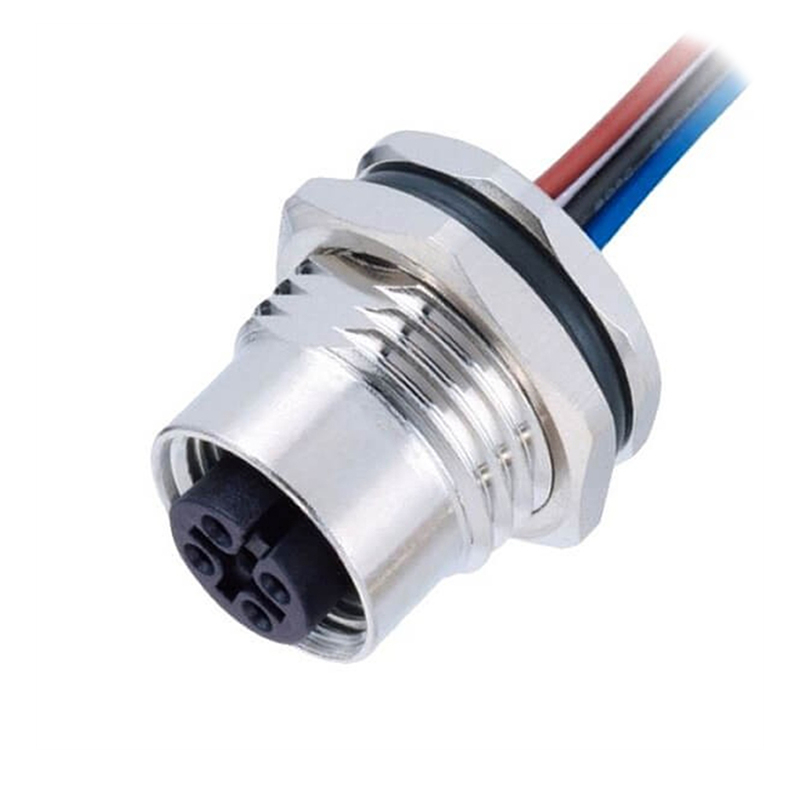 Elecbee M12 Panel Receptacles A Code Straight 5 pin  Female Non-shield connector with 0.5M cable length