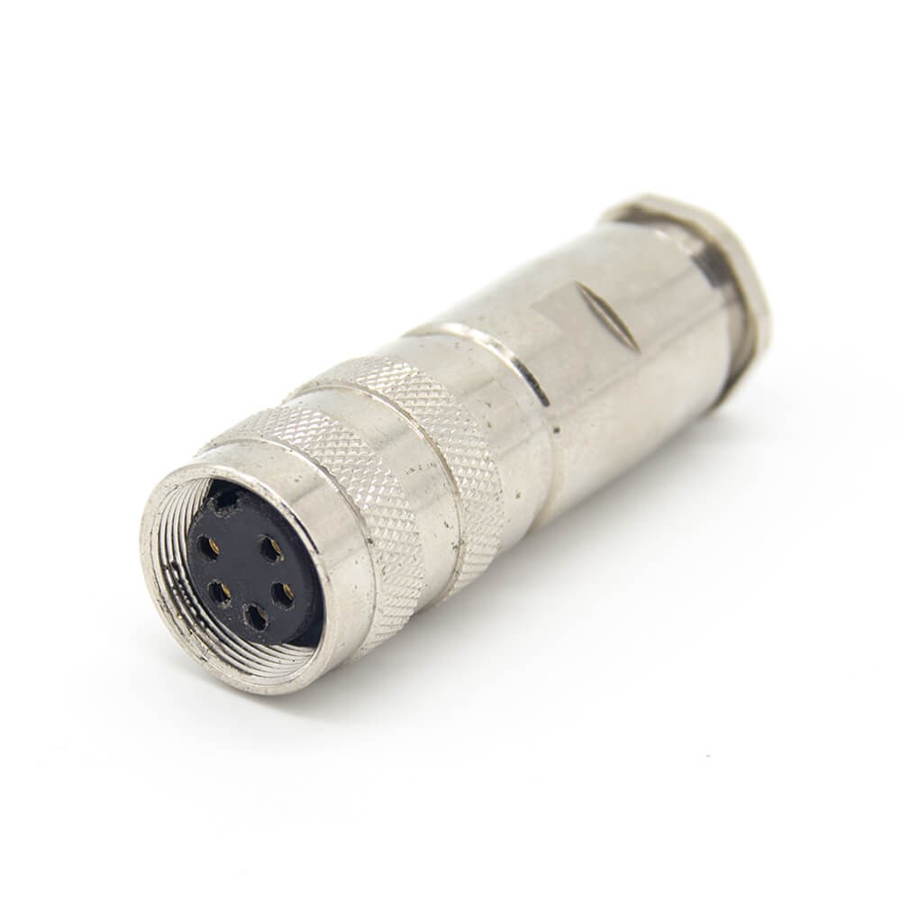 Elecbee Industrial Connector M16 5 Pin Straight Waterpoorf Female Cable Plug Shield