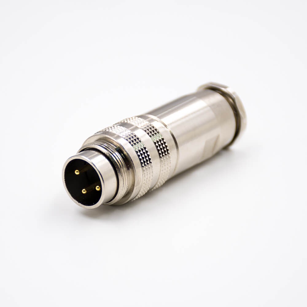 Elecbee M16 Field Wireable Connector Male 3 Positions 180 Degree Waterproof All Metal Shield Connector For Cable