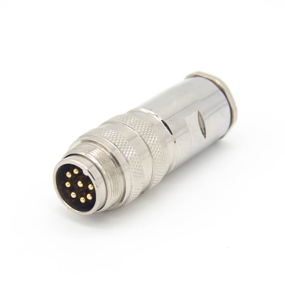 Elecbee Straight Male Connector M16 8 Pin Waterproof Cable Plug Shield