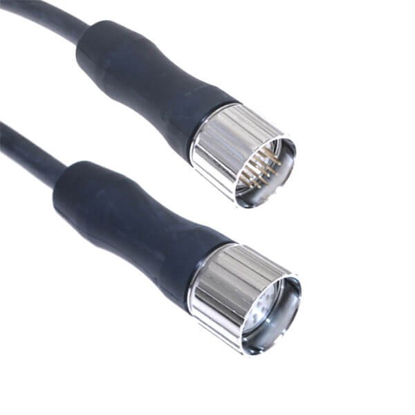 Elecbee M23 Molding Cable 16Pin Waterproof Female Plug To Male Plug Signal Connector Non-Shield With 1M 18AWG Wire