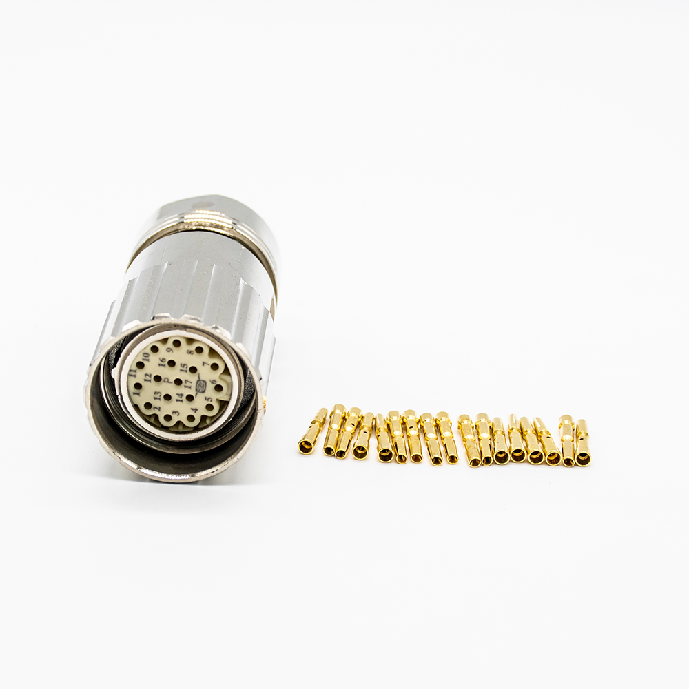Elecbee female plug M623 17 Pin Straight Female Waterproof Cable Connector Shield
