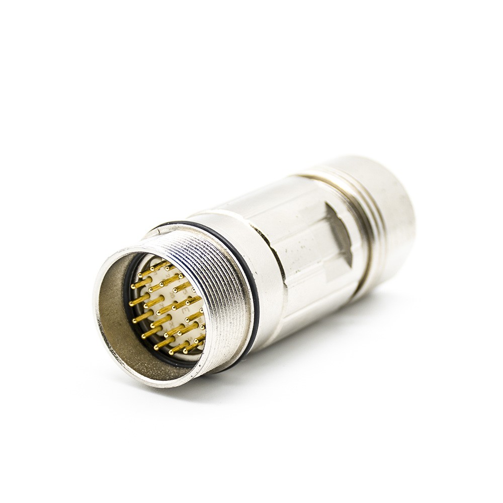 Elecbee M27 Circular Connector 26Pin Male Solder Type for Cable Shield Straight