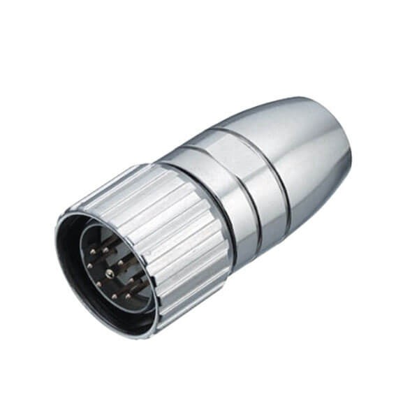 Elecbee M23 Connector Screw Locking Solder Type 9Pin Waterproof Male Plug 623F-9A Shield