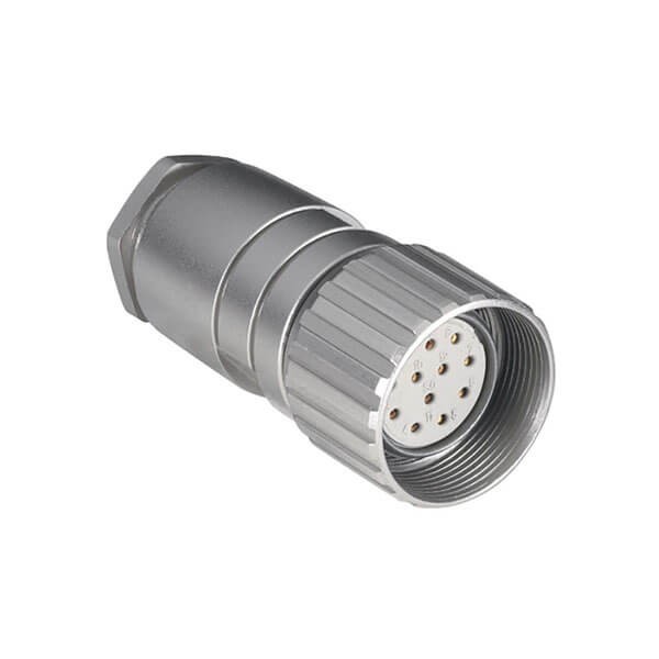 Elecbee M23 Connector Industrial Threaded Waterproof M23 Female 12Pin Signal Circular Connector Shield