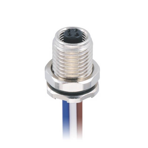 Elecbee M5 4Pin Circular Connector Screw Solder Type M5 Front Mount Female Socket Waterproof Unshield With 25CM 26AWG Wire