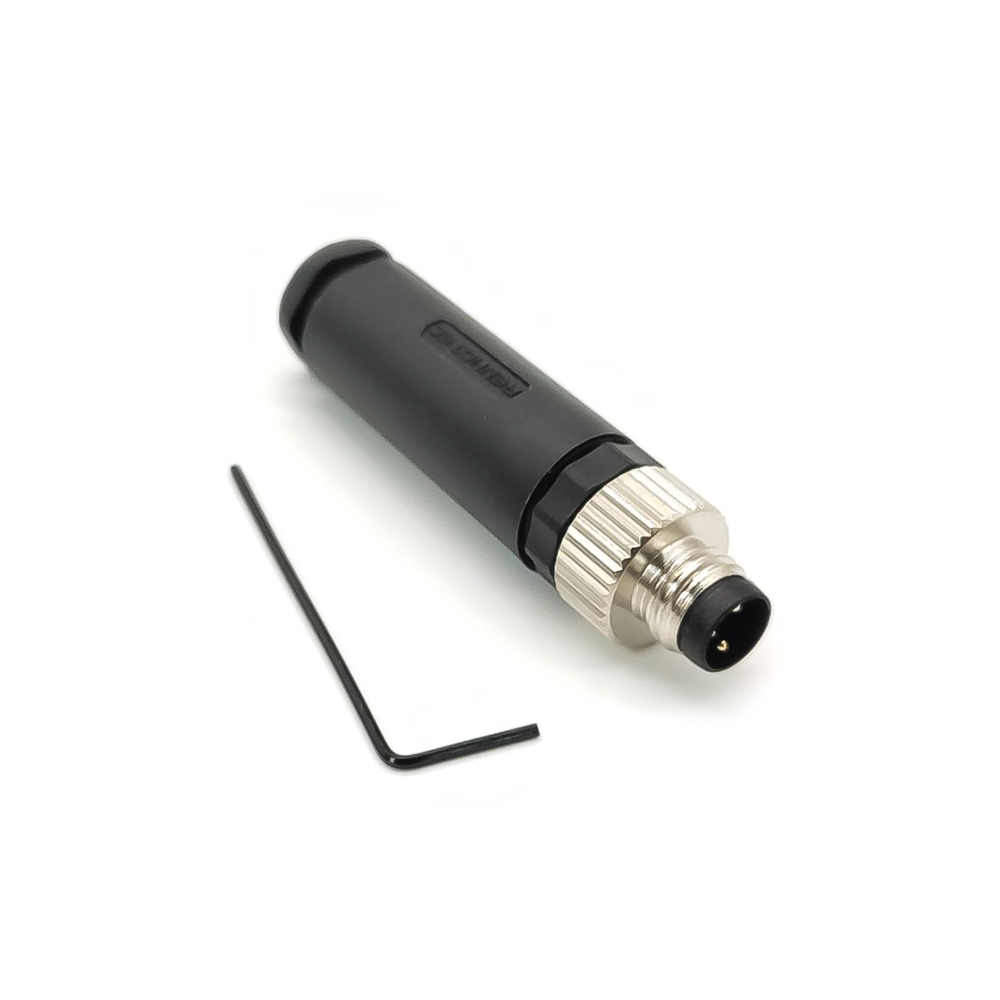 Elecbee M8 Field Wireable Connector Straight 3 Pin Male Assemble Type Plug Unshiled