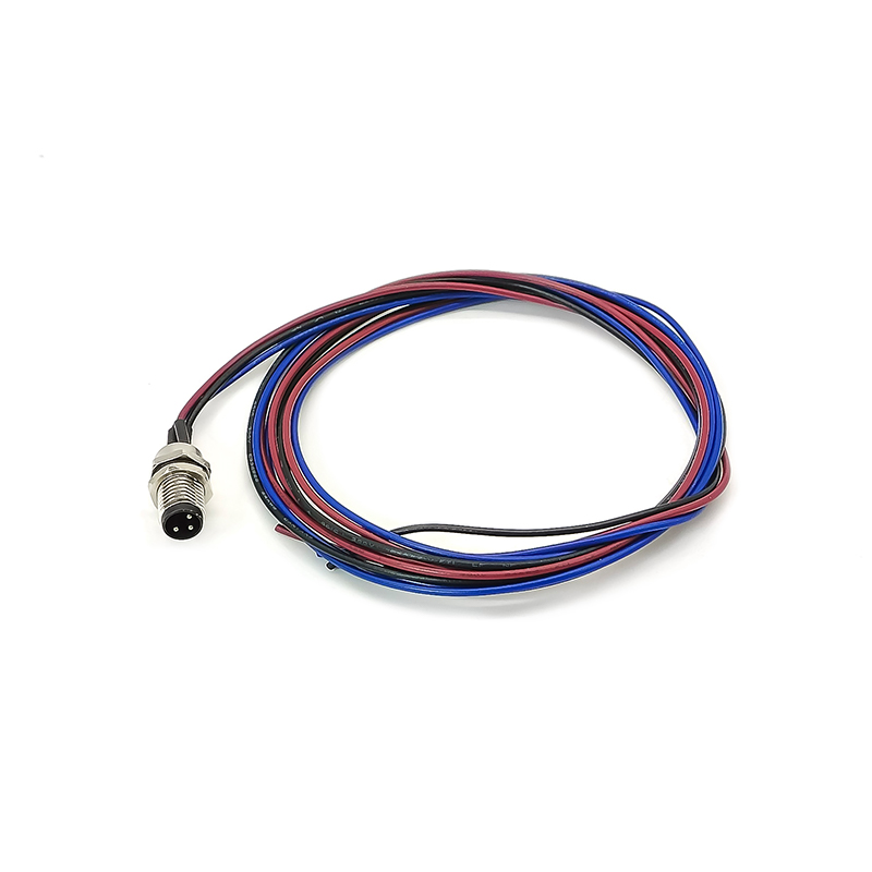 Elecbee M8 3Pin Male Cable Connector Waterproof Straight Solder With 1M 24AWG Wire Front Mount 