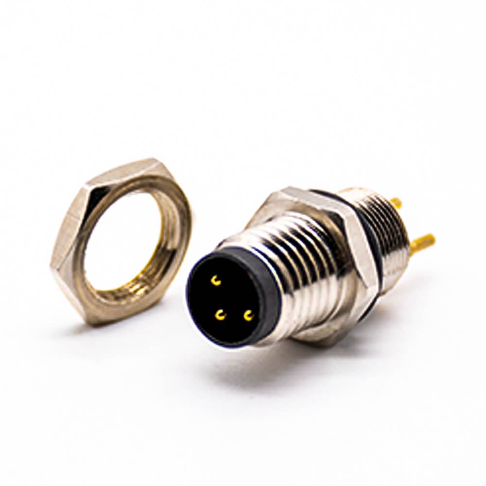 Connecteur M8 3 Broches Mâle Droit IP67 - Aviation Industrie Capteur Installable Terrain
