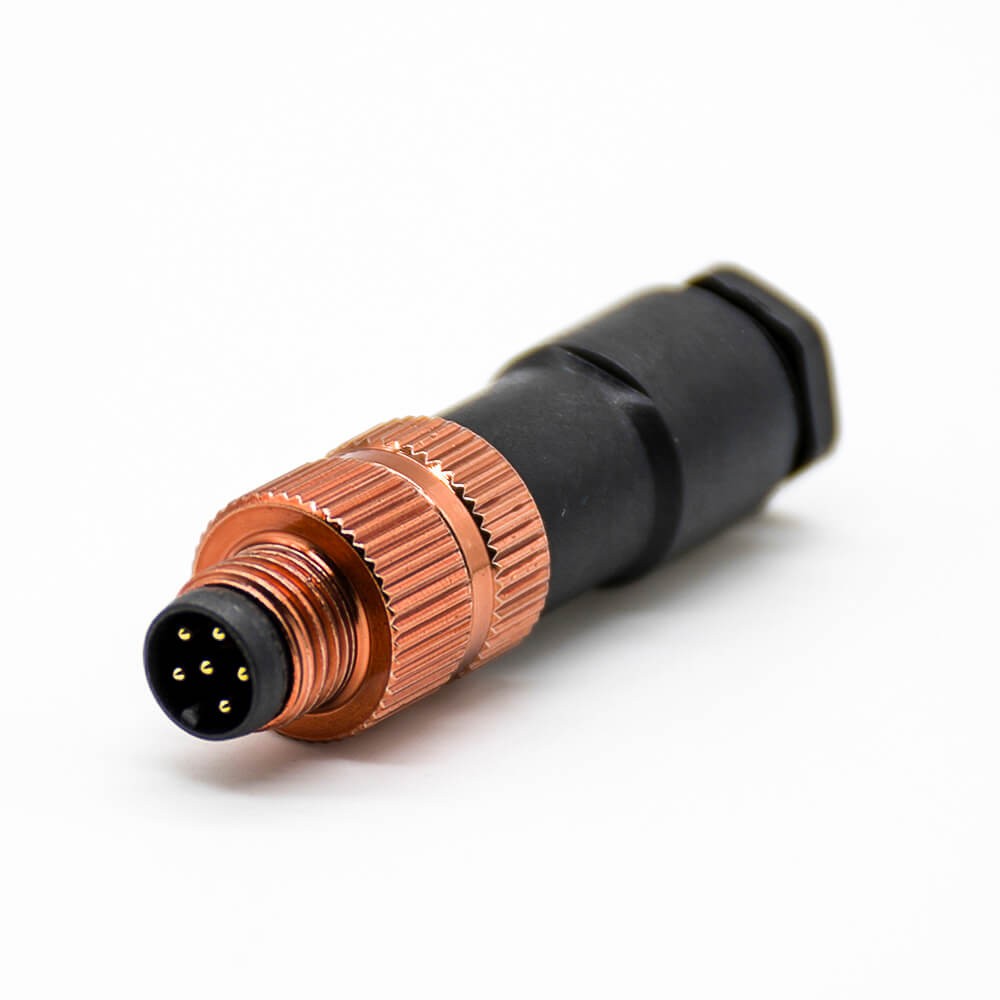 Elecbee m8 connector 6pin male plug Solder Type female socket front mount straight gray Unshielded B code Plug+Socket
