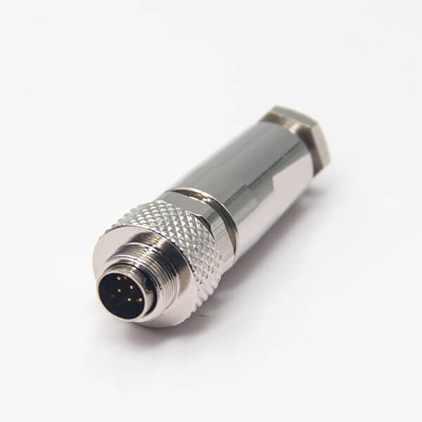 Elecbee Cable Waterproof Connector M9 Male Straight Metal 8pin Field Wireable Shield Solder Type for Cable