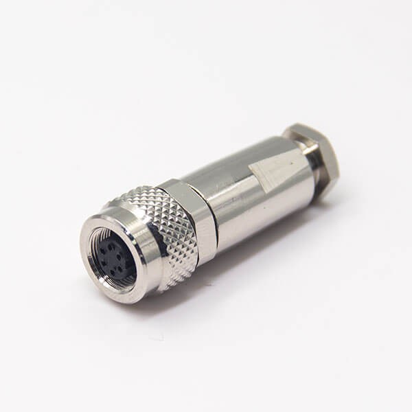 Elecbee Connector Metal M9 Straight Female 6pin Metal Wireable Waterproof Shield Connector