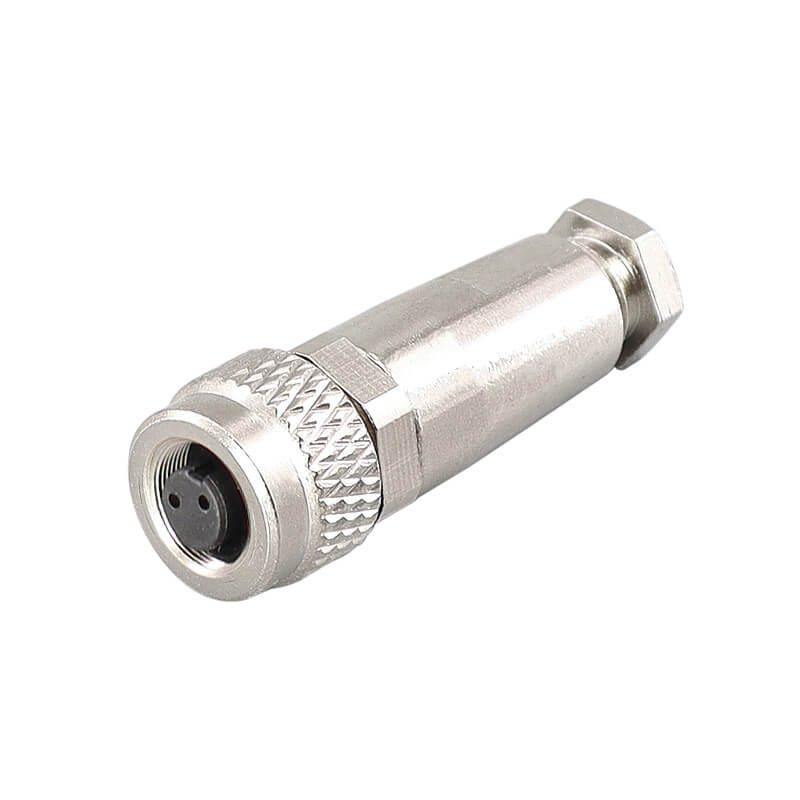 Elecbee M9 2Pin Female Plug Shield Waterproof Connector IP67 Industrial Connector Shield Solder Type for Cable