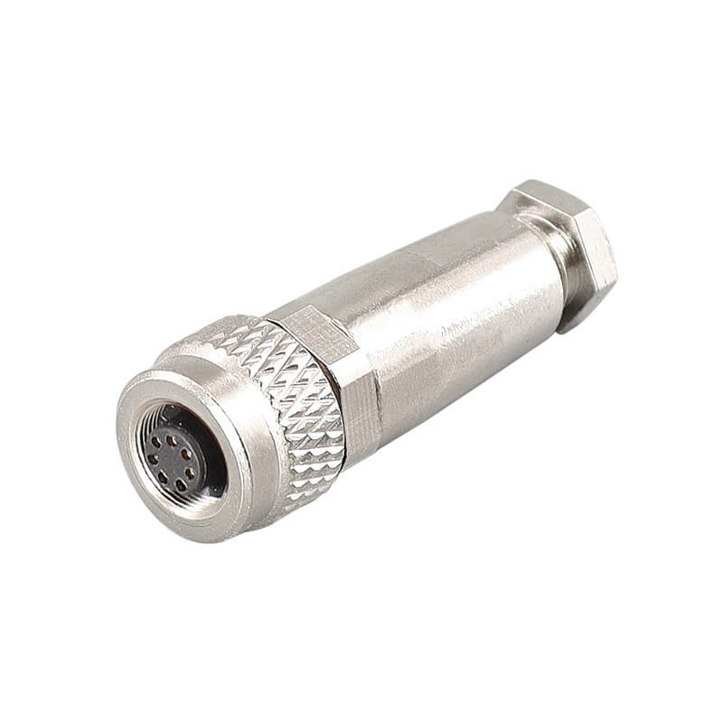Elecbee M9 Connector Metal Straight Female 7pin Wireable Waterproof Shield Connector Solder Contacts