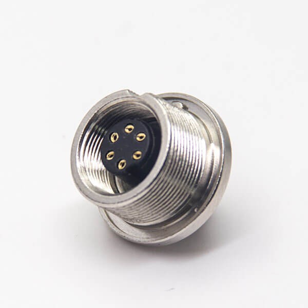 Elecbee 6Pin Connector M9 Female Straight f Front Waterproof Shield Bulkhead Panel mount