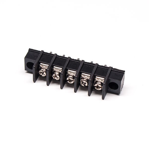 Elecbee Single row Barrier Terminal Strip 5pin Straight Black Connector for Cable