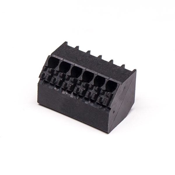 Elecbee PCB Spring Loaded Terminal Block Black PCB Mount Straight Crimp Cable Connector