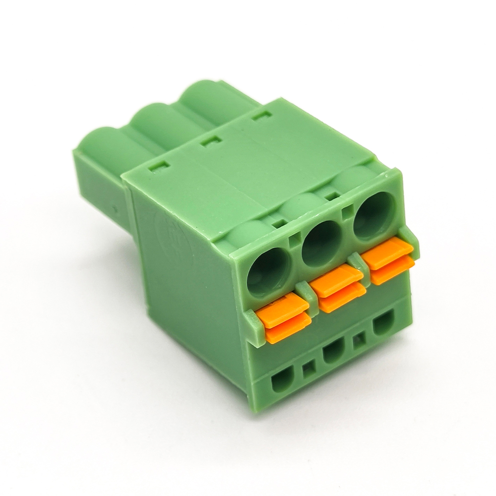 Elecbee Pluggable Terminal Block Connector Spring PCB Green Vertical Type