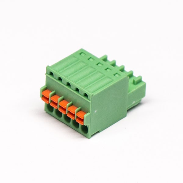 Elecbee Spring Cage Pluggable Terminal Block Straight Green Crimp,Cable Connector
