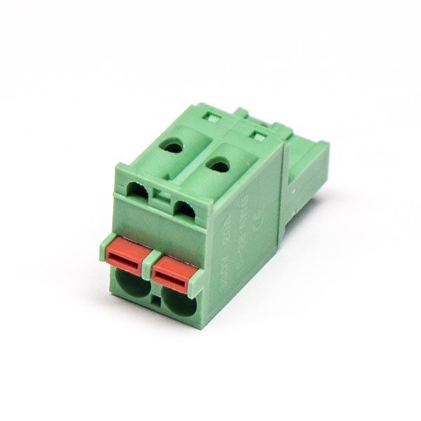 Elecbee Spring Cage Terminal Blocks PCB Mount Green Straight Pluggable Coonector