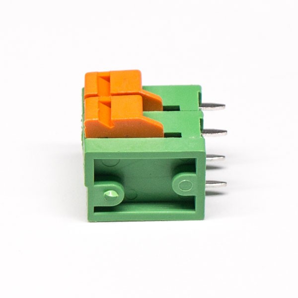Elecbee Spring Push Terminal Block 4pin Green Through Hole Straight Crimp Cable Connector