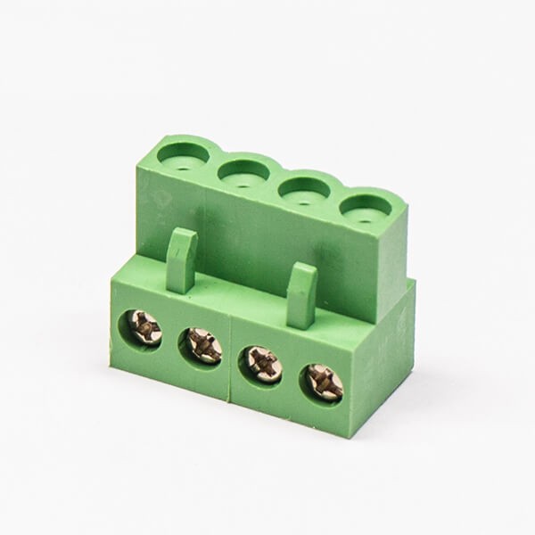 Elecbee 4 pin Screw Terminal Plug-in Green Connector
