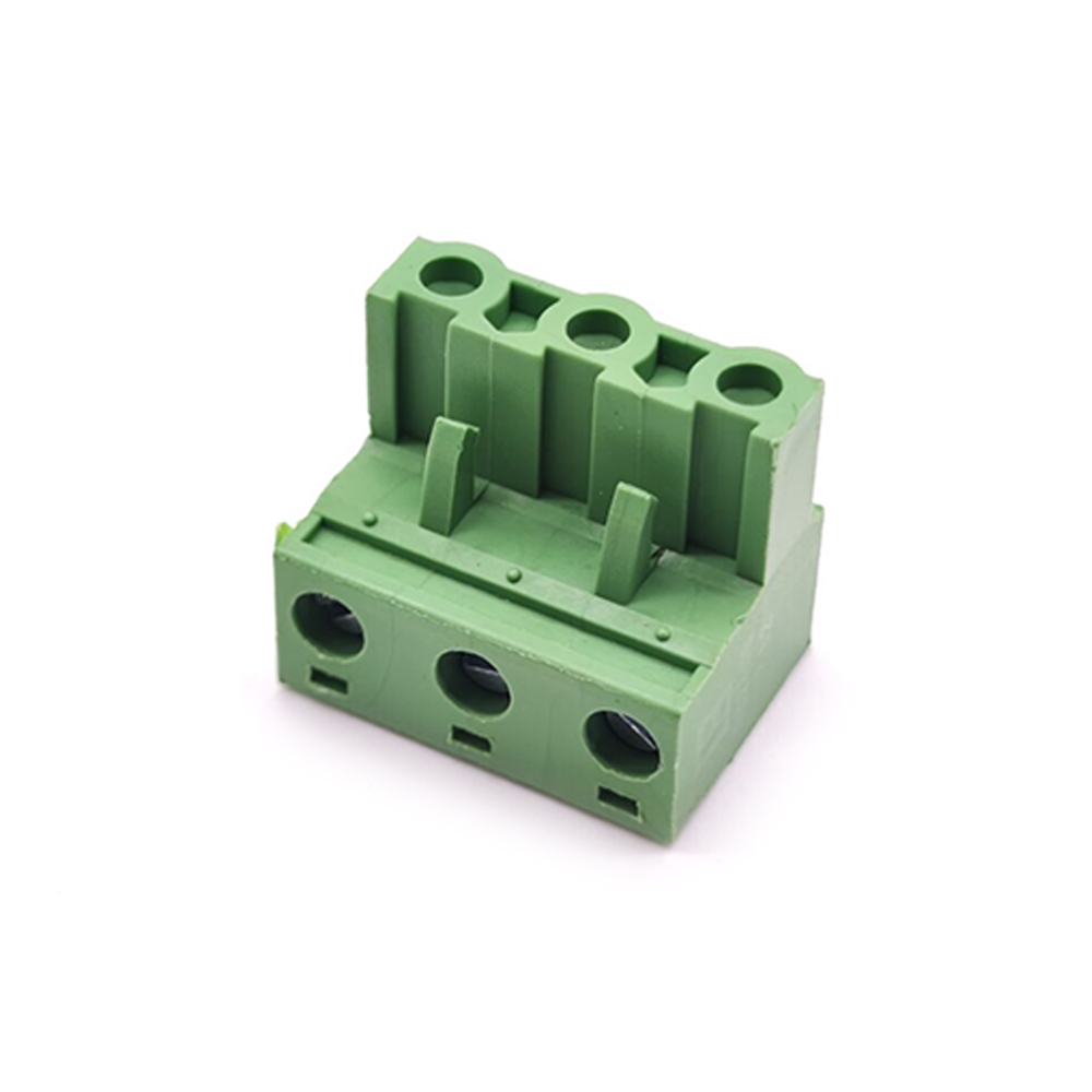 Elecbee Plug-in Screw PCB Terminal Block 3pin Socket Right Angled Green Connector