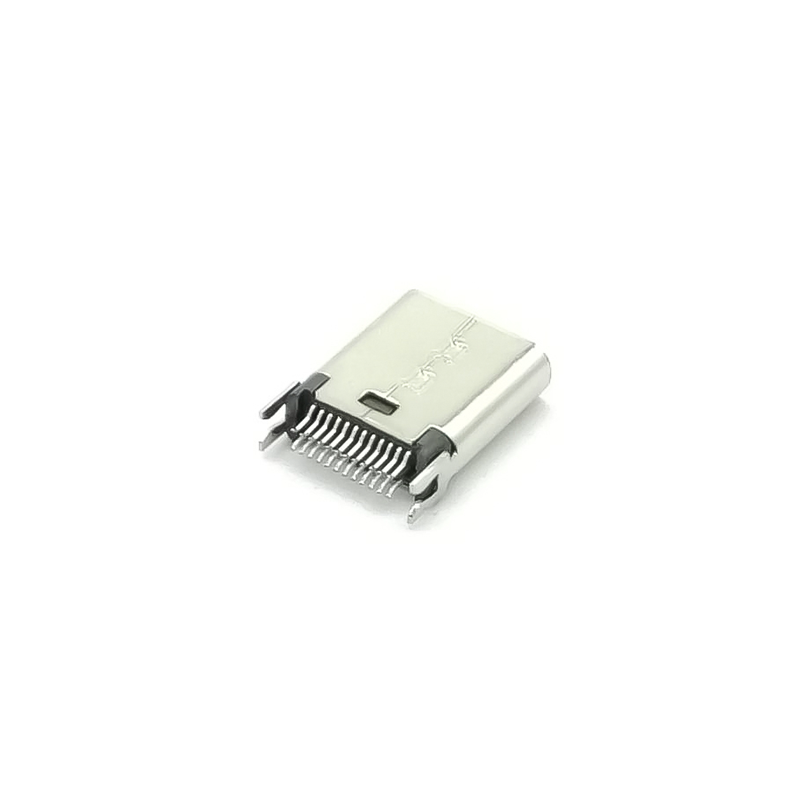 Elecbee Type C Edge Mount Through Hole Connector Female 24 Pin