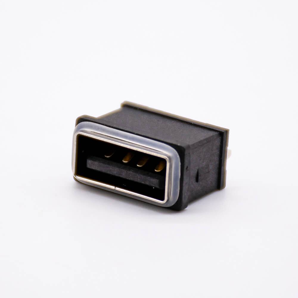 Elecbee Waterproof USB charger Socket Female 4 Pin A Type SMT IPX8 Straight