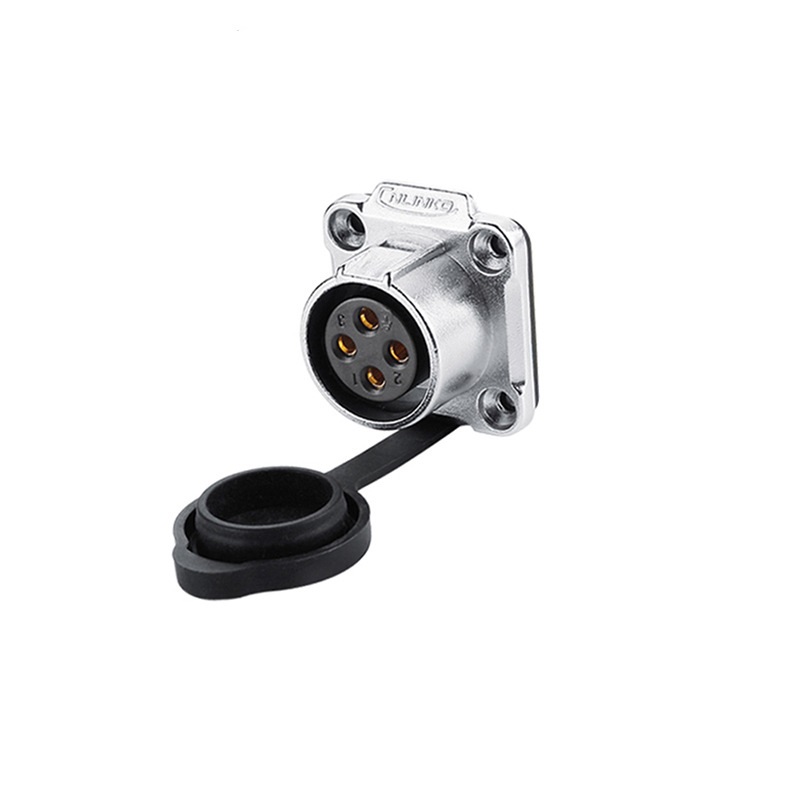 Elecbee LP20 4 Pin Waterproof Socket Flange Panel Type Circular Connector Female Receptacle