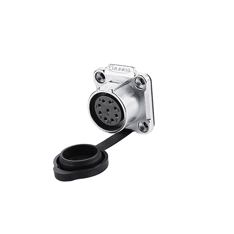 Elecbee LP20 Type 9 Pin Female Socket IP67 Waterproof Connector With Dust Cover