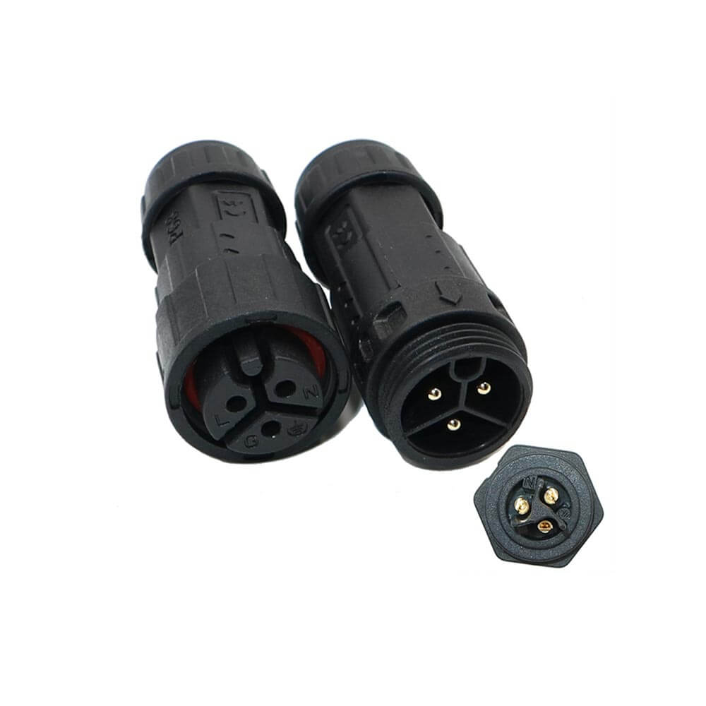 Elecbee M19-3Pin Connector Welded Type for Cable Led Viewing Light Waterproof Plug Solar Waterproof Connector