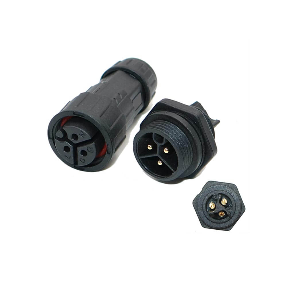 Elecbee M19 Male And Female Aviation Plug 3-Pin Rear Mount Waterproof Connector Led Power Connector Nylon