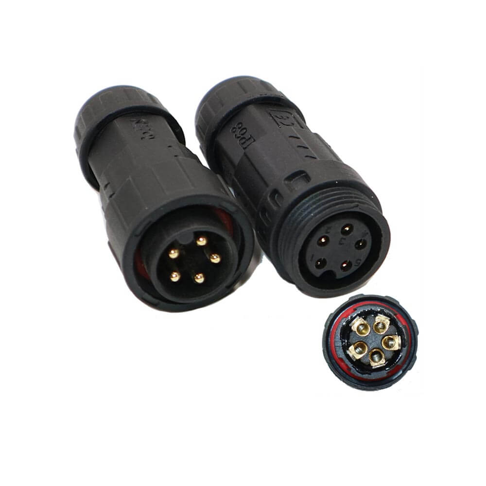 Elecbee M19 Waterproof Connector 5-Pin Male And Female Aviation Plug Lock Screw Wire Type Signal Environment Monitoring Connector