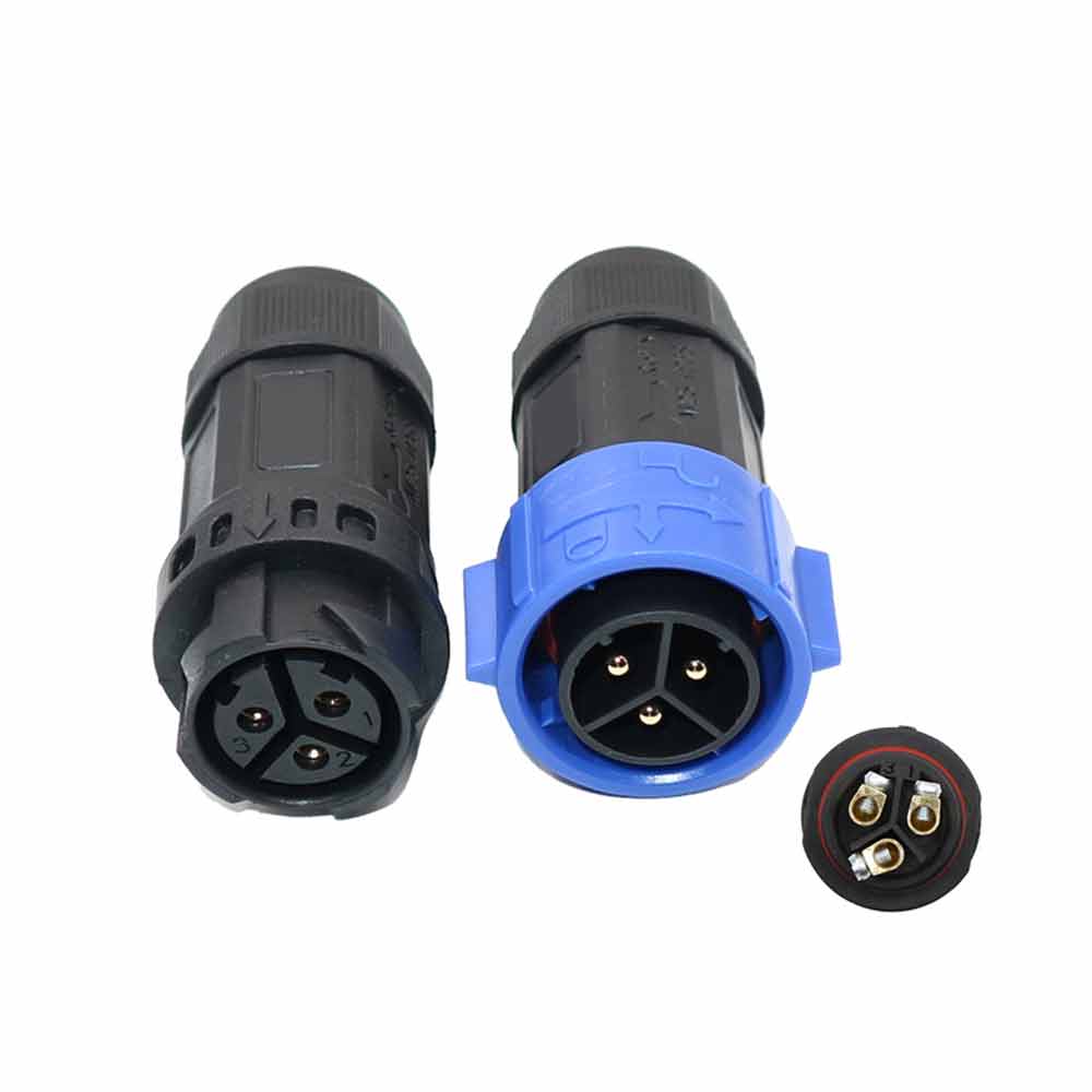 Elecbee M25 3-Pin Selbstsichernde Inline-Wasserdichte Stecker Schraube Klemme Stecker & Buchse (ein Paar) IP68 AC/DC Stromanschluss 600V 35A