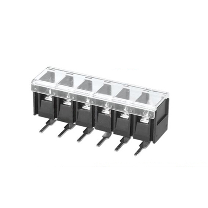 Elecbee Right Angle Barrier Terminal Block with Cover 7.62 mm Pitches 6 Pin Connector Screw M3