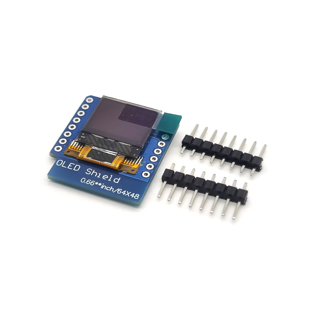 Elecbee 5Pcs OLED Shield V2.0.0 For Wemos D1 Mini 0.66inch Inch 64X48 IIC I2C Two Button